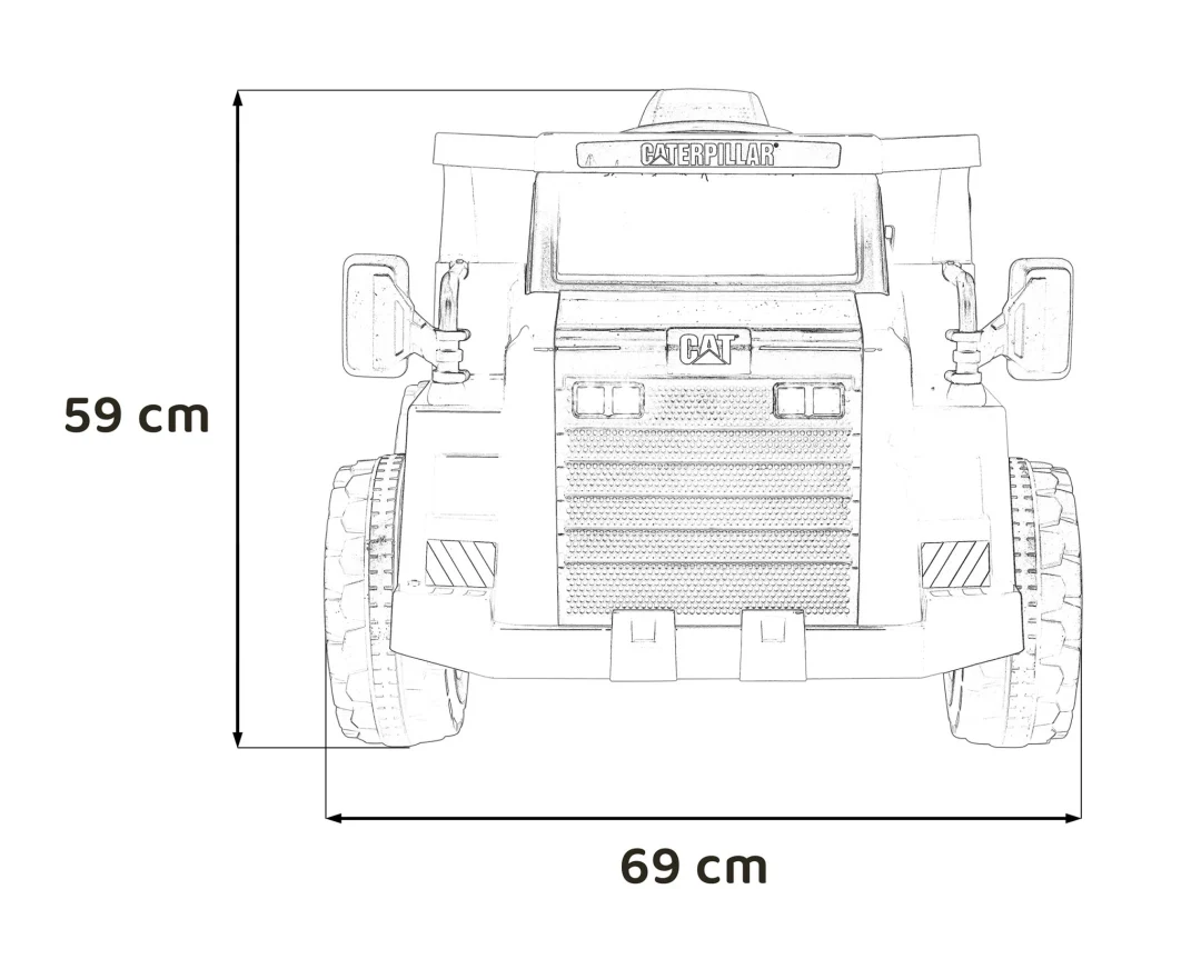 Dječji kiper na baterije Caterpillar žuti + pomični kiper + lopata + megafon + audio LED, žuta auto na akumulator_2