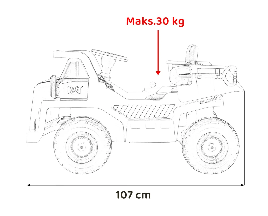 Dječji kiper na baterije Caterpillar žuti + pomični kiper + lopata + megafon + audio LED, žuta auto na akumulator_3