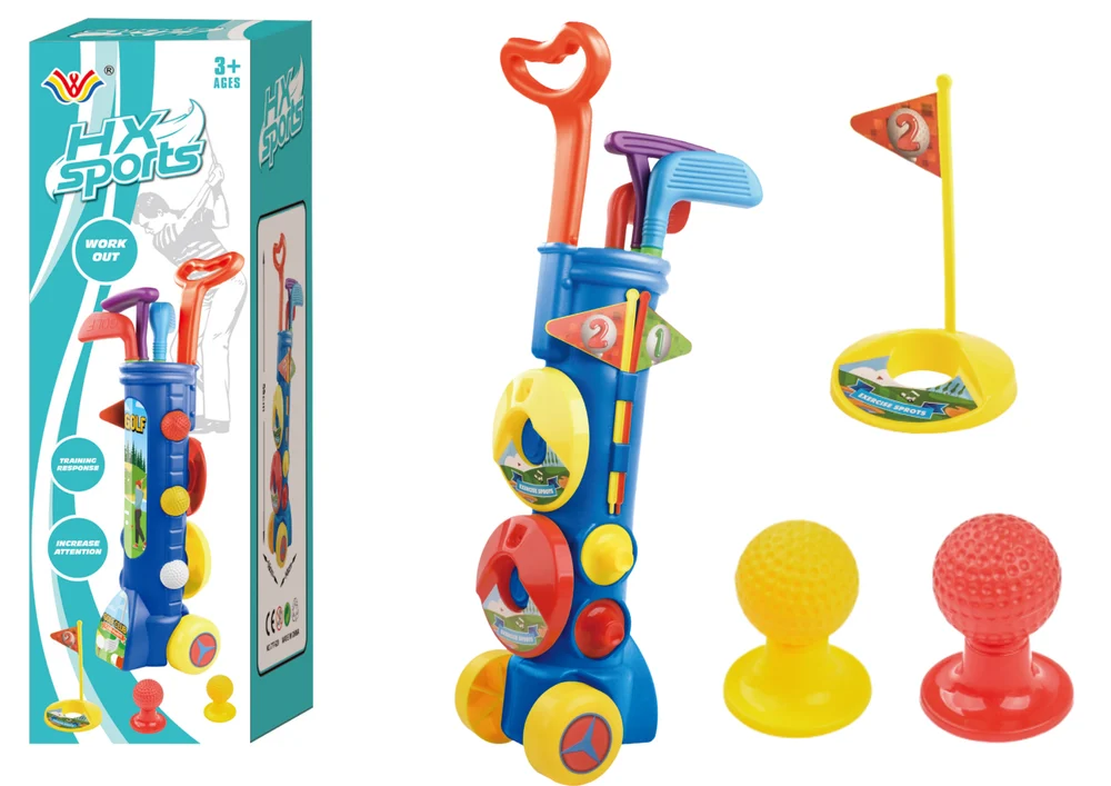 Dječji mini golf set s kolica, 3 palice, 59 cm_1