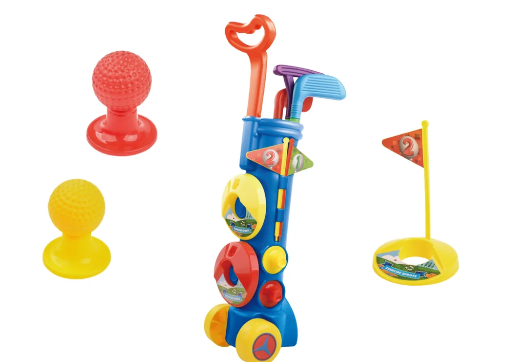Dječji mini golf set s kolica, 3 palice, 59 cm_2