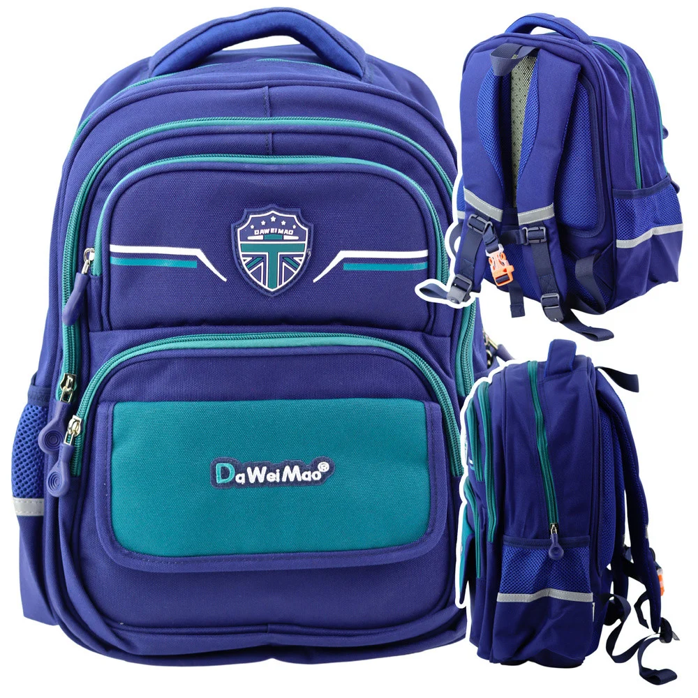 Dječji školski ruksak s remenom za prsa, tamnoplavi zeleni, 20L, 38cm_4
