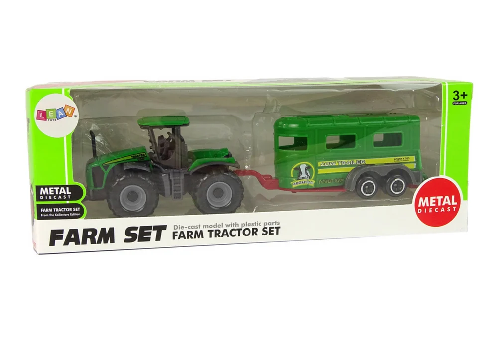 Dječji traktor s prikolicom, zeleni_4