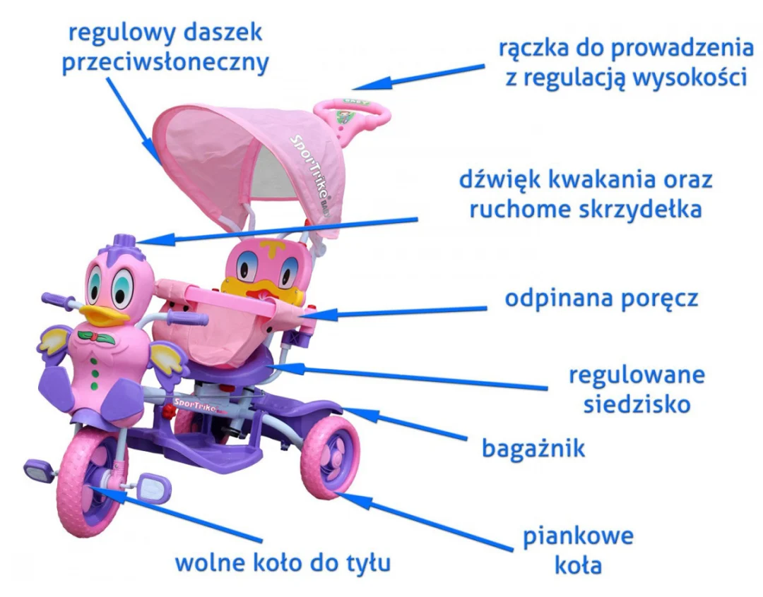 Dječji tricikl patkica ljubičasti_4