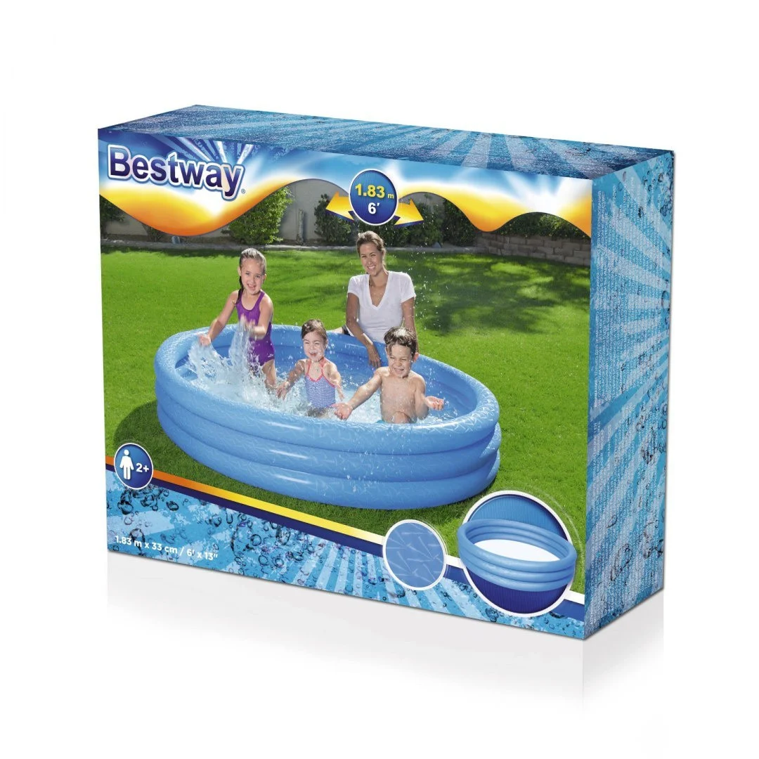 Dječji vrtni bazen Napuhani bazen za djecu Plavi 183x33cm BESTWAY + zakrpa za popravak, plava_6