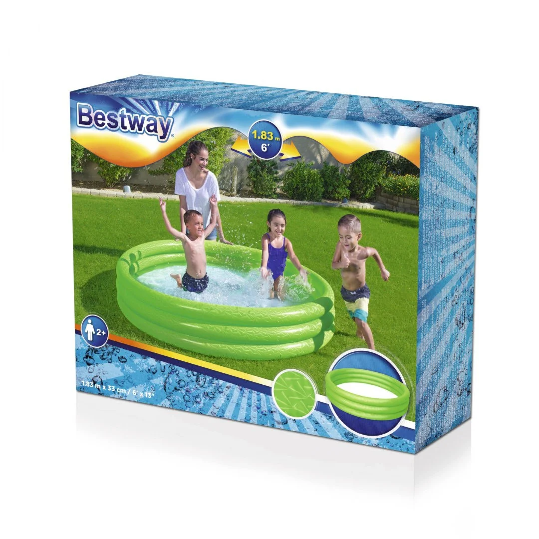 Dječji vrtni bazen Napuhani bazen za djecu Zeleni 183x33cm BESTWAY + zakrpa za popravak, zelena_5