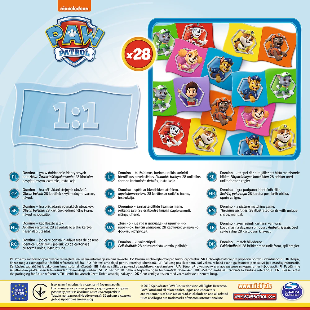 Domino Paw Patrol – Edukativna igra za djecu Trefl 01895_4