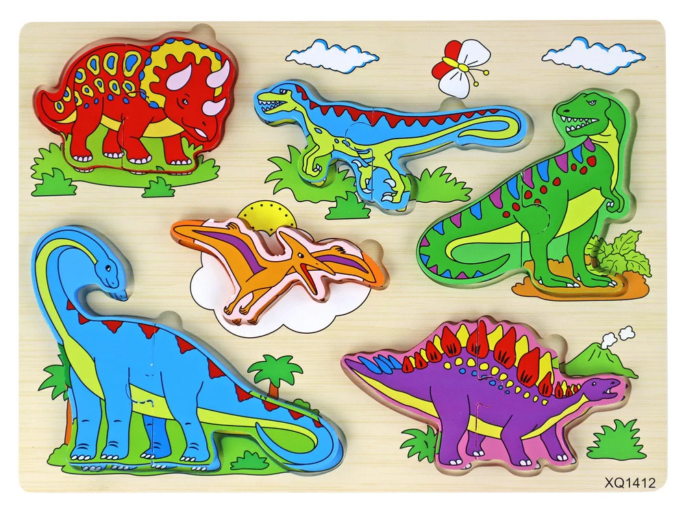 Drvena 3D slagalica s dinosaurima, 11 dijelova_1