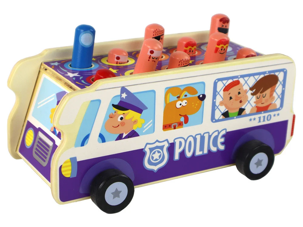 Drvena arkadna igra Izmicanje Policijski autobus_2