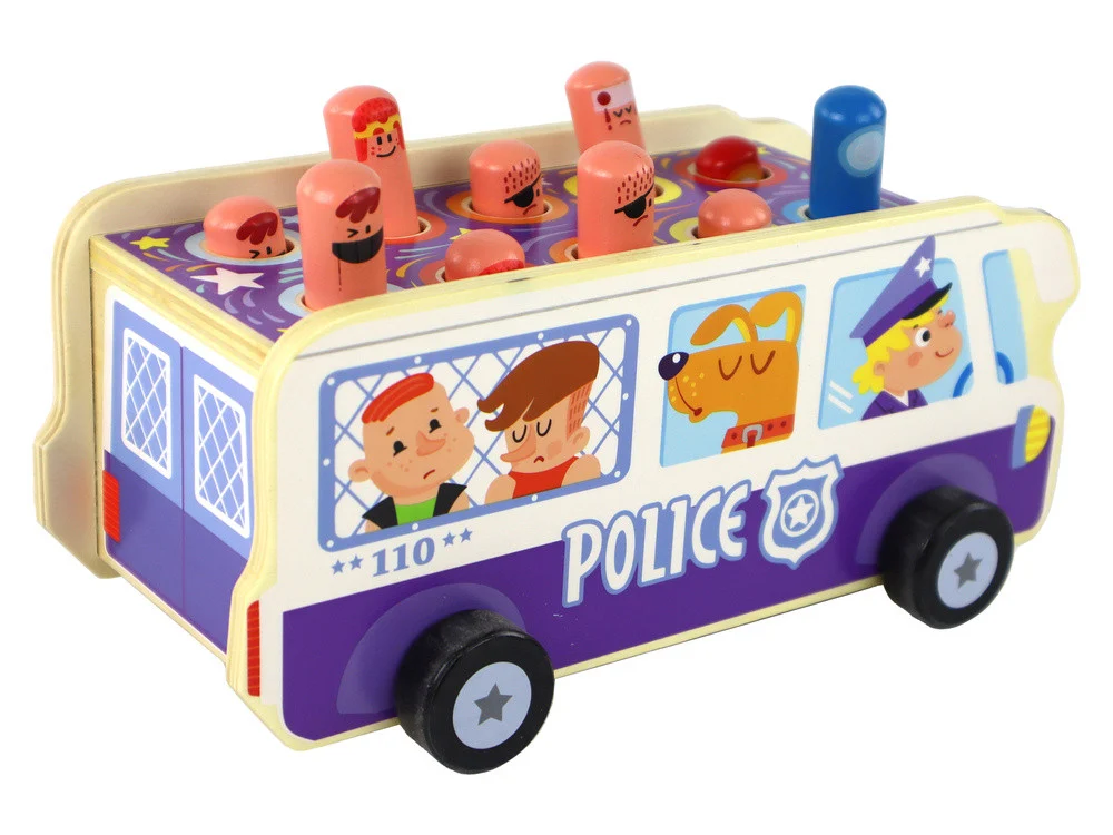 Drvena arkadna igra Izmicanje Policijski autobus_3