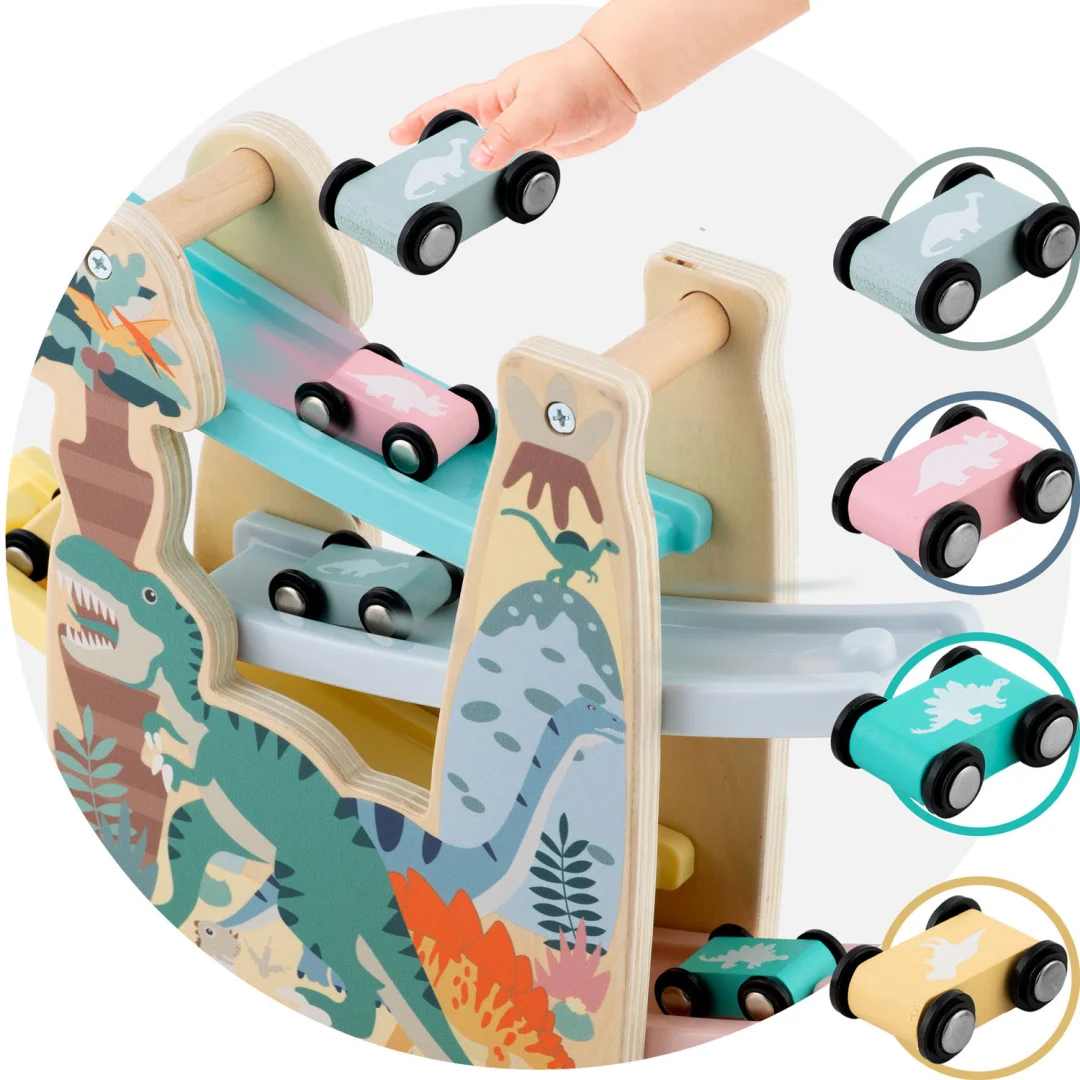 Drvena igračka s toboganom i autićima RK-867 Ricokids_9