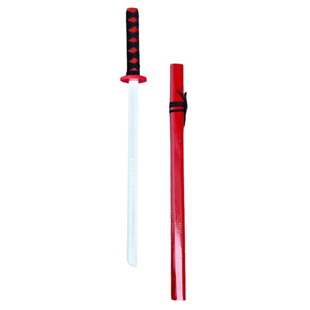 Drvena katana za vježbanje mača, crvena 70 cm_2