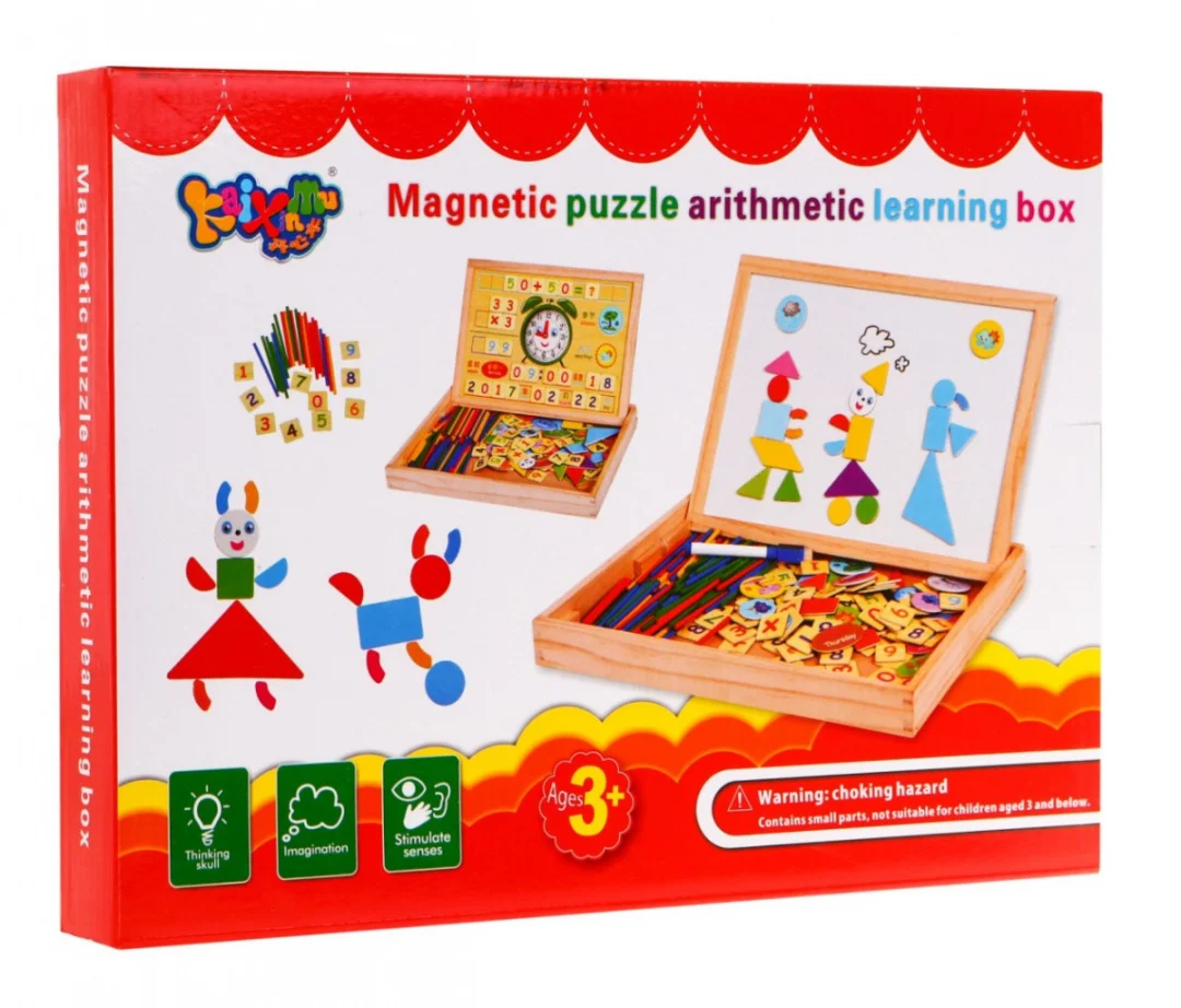 Drvena magnetska ploča za djecu 3+ edukativni set + pribor_11