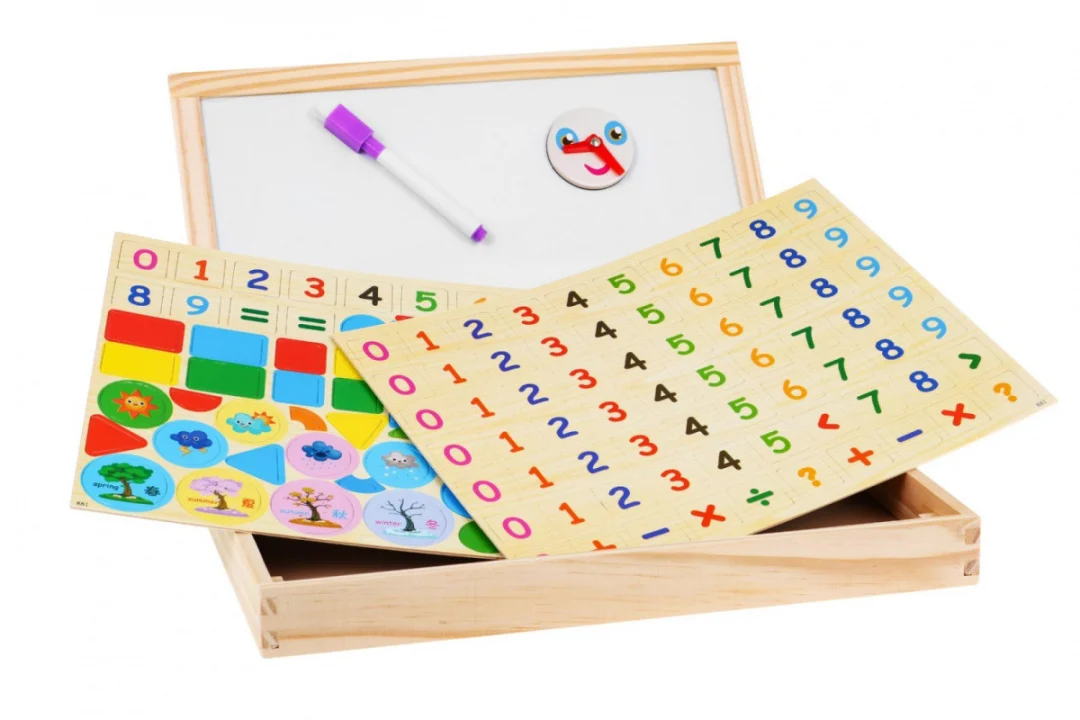 Drvena magnetska ploča za djecu 3+ edukativni set + pribor_2