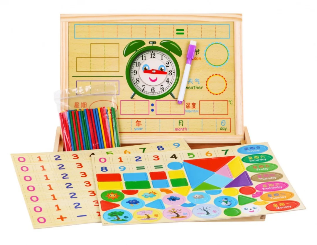 Drvena magnetska ploča za djecu 3+ edukativni set + pribor_3