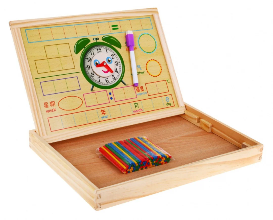 Drvena magnetska ploča za djecu 3+ edukativni set + pribor_6