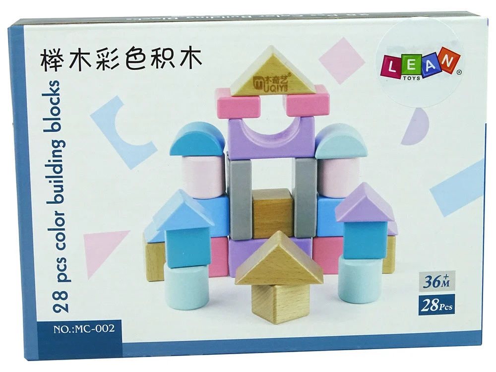 Drvene kocke pastelnih boja 28 komada dvorac_4