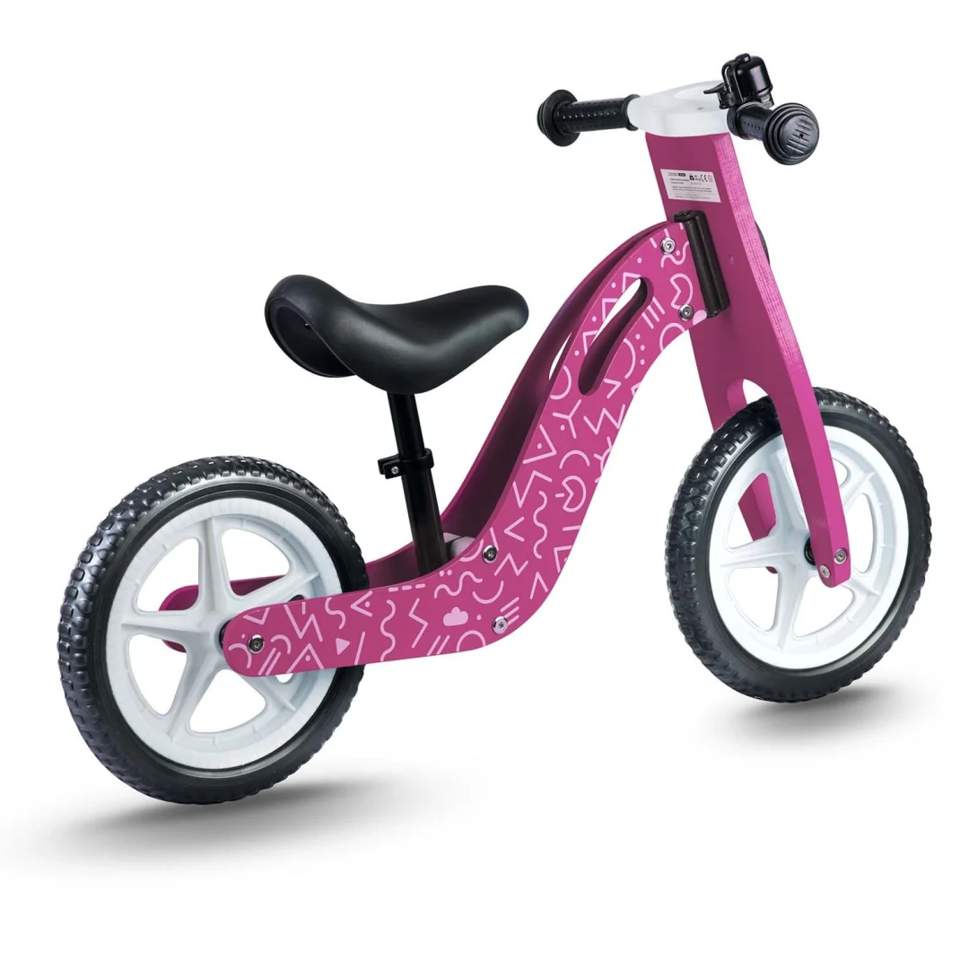 Drveni balansni bicikl Ricokids RC-614, ružičasti, 56 × 16 × 31,5 cm_3