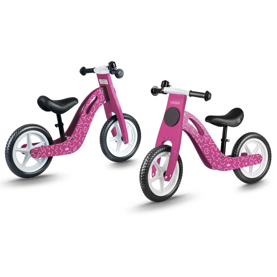 Drveni balansni bicikl Ricokids RC-614, ružičasti, 56 × 16 × 31,5 cm_5