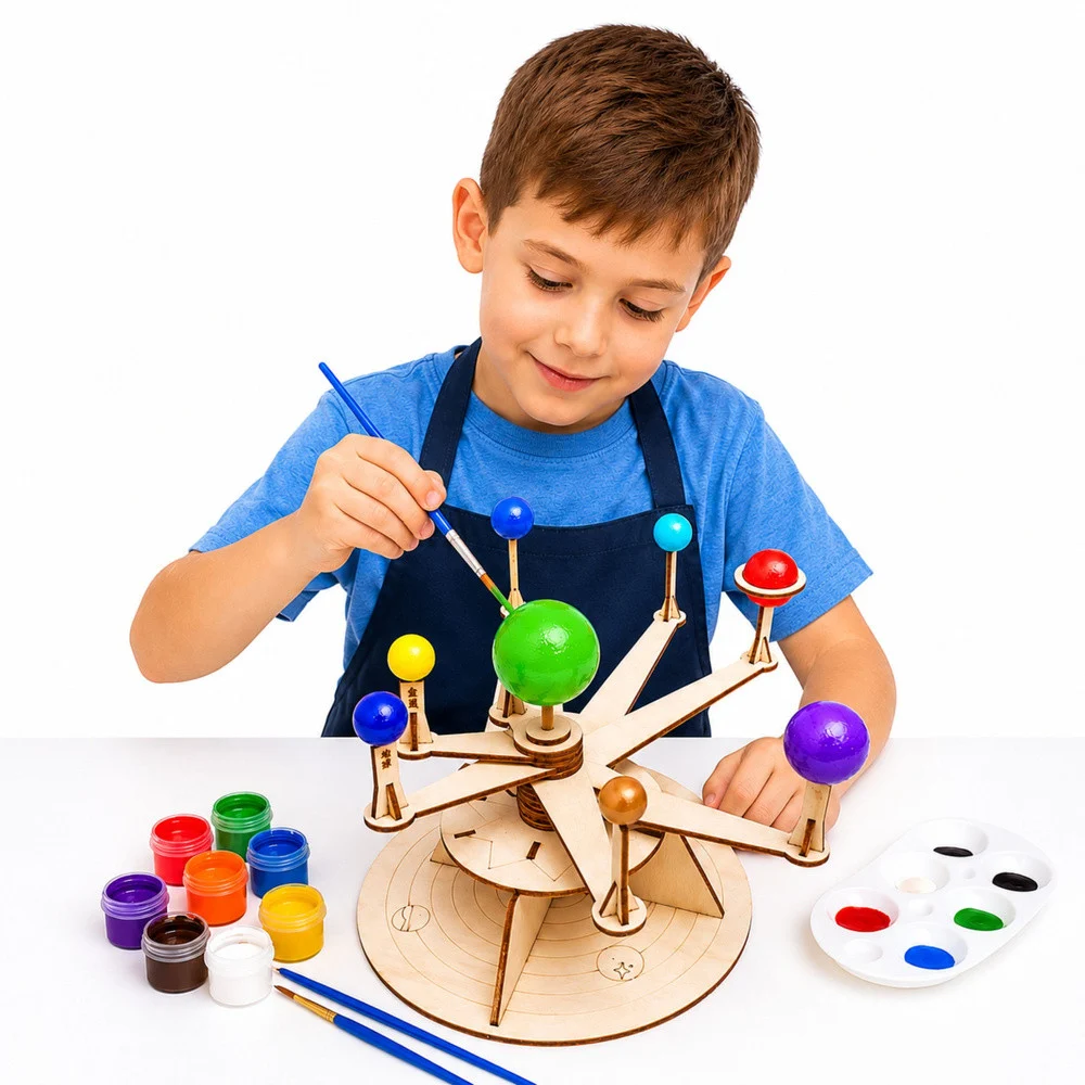 Drveni model planeta Sunčevog sustava - DIY edukativni komplet_2