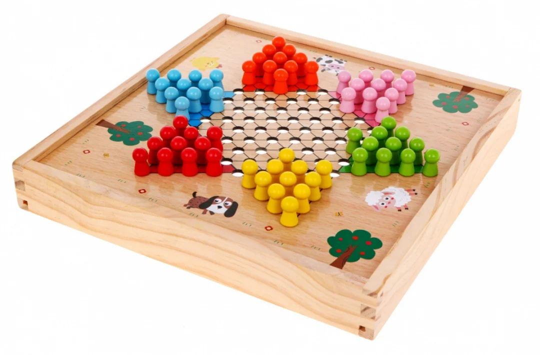 Drveni set društvenih igara 6 u 1 za djecu Trylma Zmije i ljestve Šah Ludo GO, bijela_13