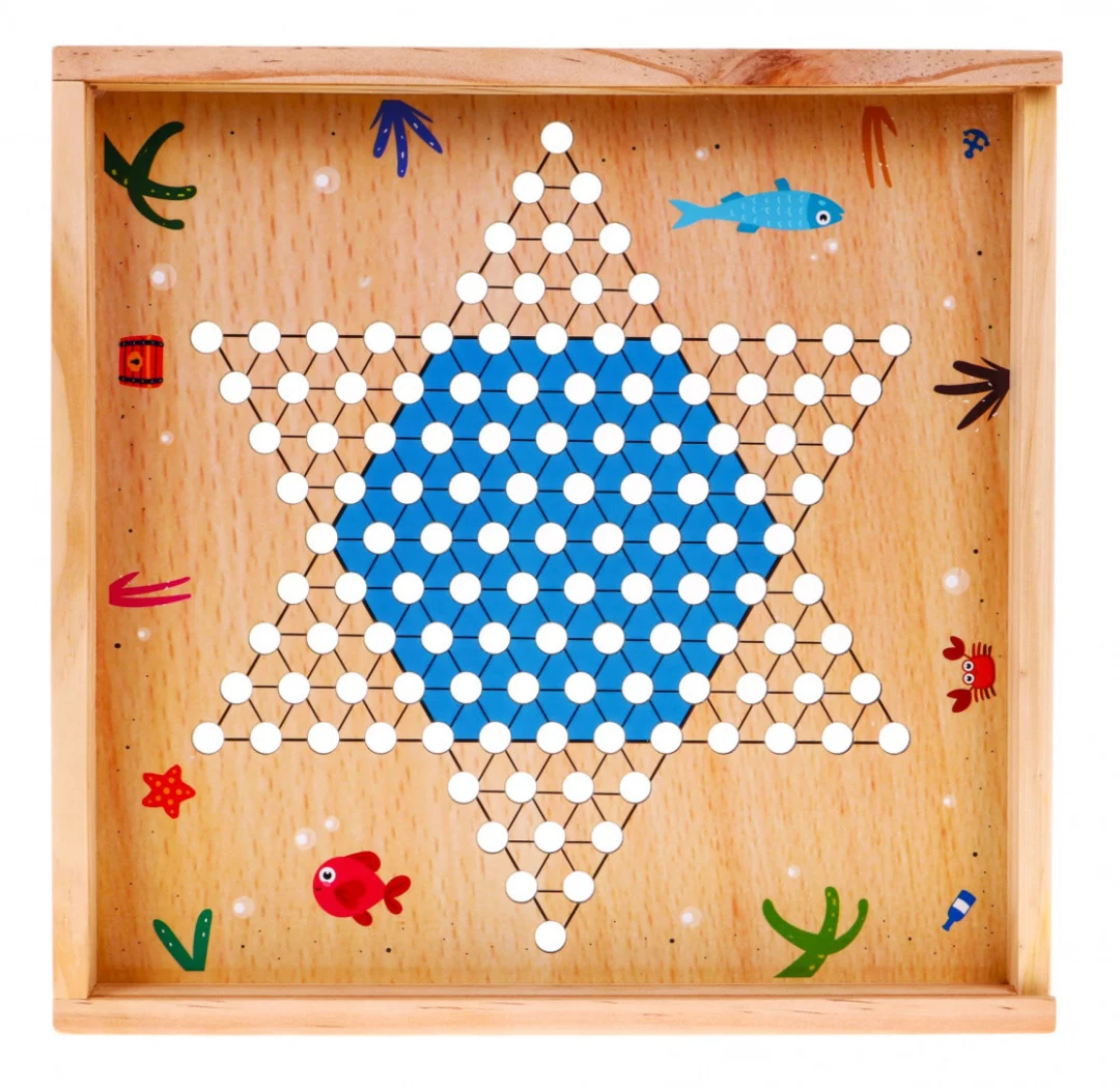 Drveni set društvenih igara 6 u 1 za djecu Trylma Zmije i ljestve Šah Ludo GO, bijela_2