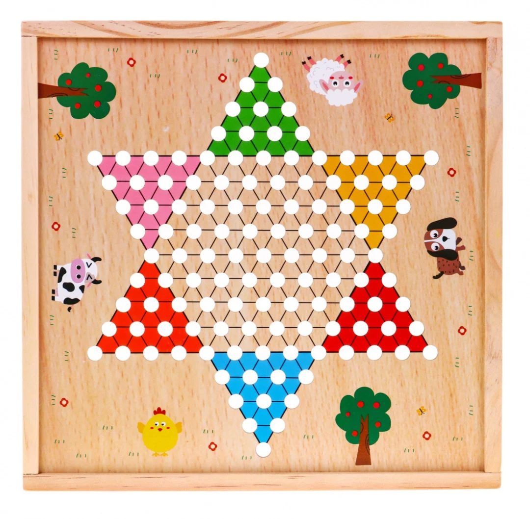 Drveni set društvenih igara 6 u 1 za djecu Trylma Zmije i ljestve Šah Ludo GO, bijela_3