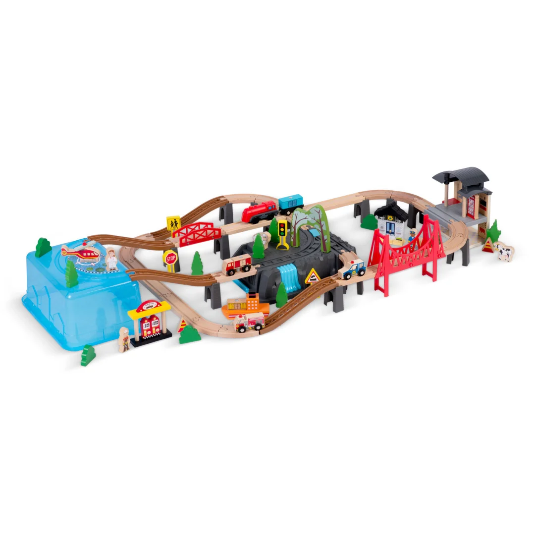 Drveni set gradskog vlaka Ricokids RK-879, 100 dijelova_2