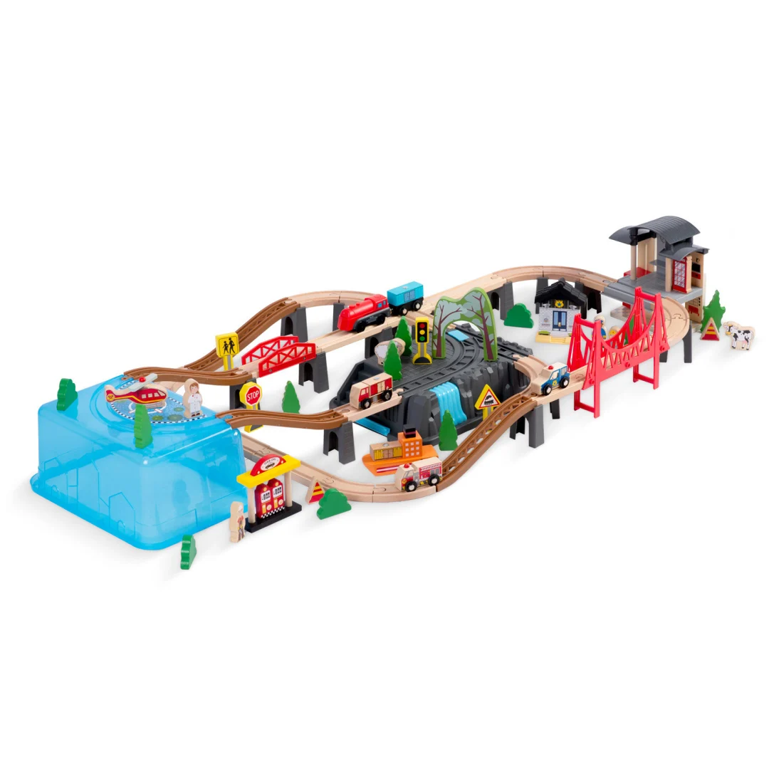 Drveni set gradskog vlaka Ricokids RK-879, 100 dijelova_5