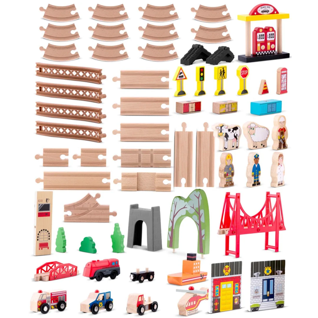 Drveni set gradskog vlaka Ricokids RK-879, 100 dijelova_8