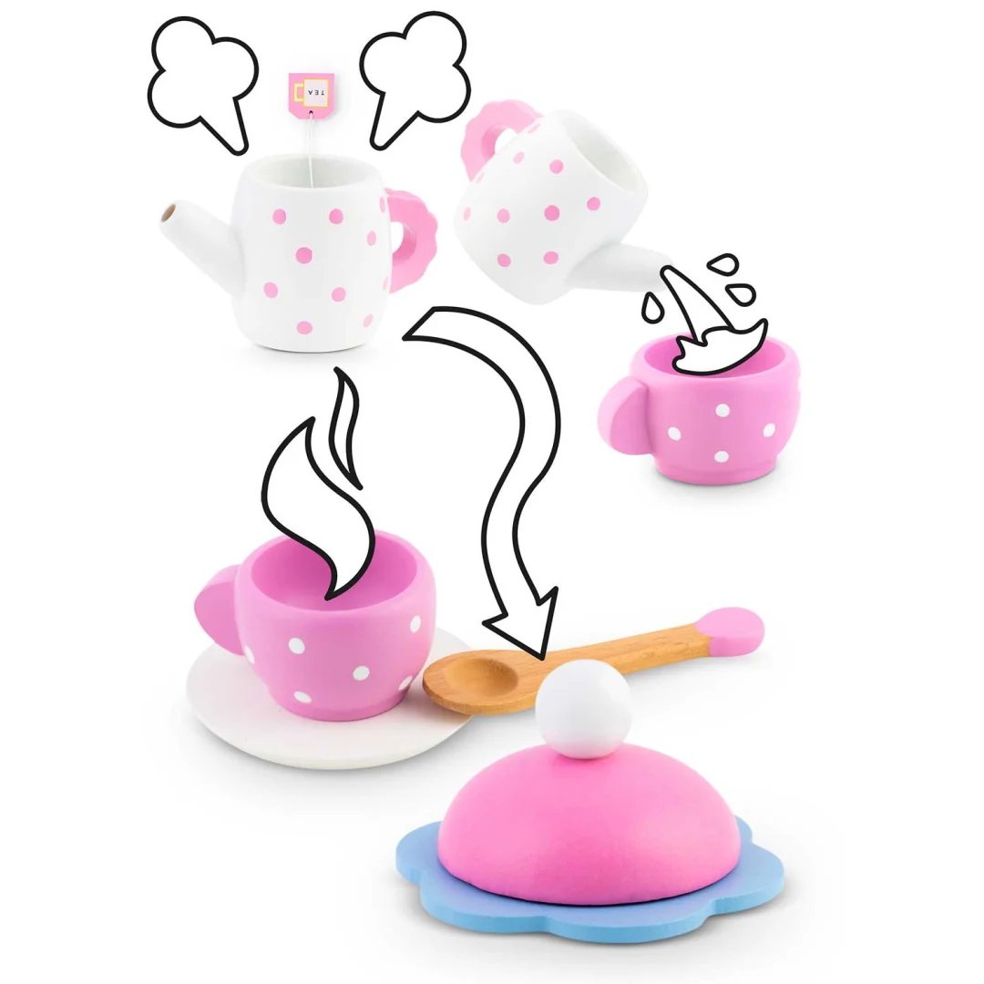 Drveni set za čaj Ricokids RK-869, 26,7 × 23,6 × 6,6 cm, crvena_11