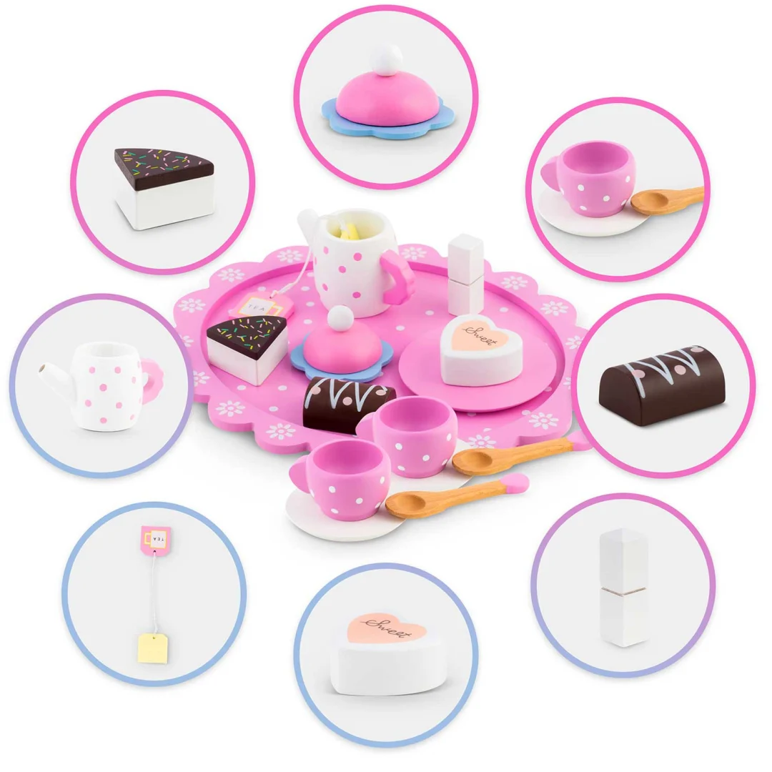 Drveni set za čaj Ricokids RK-869, 26,7 × 23,6 × 6,6 cm, crvena_3