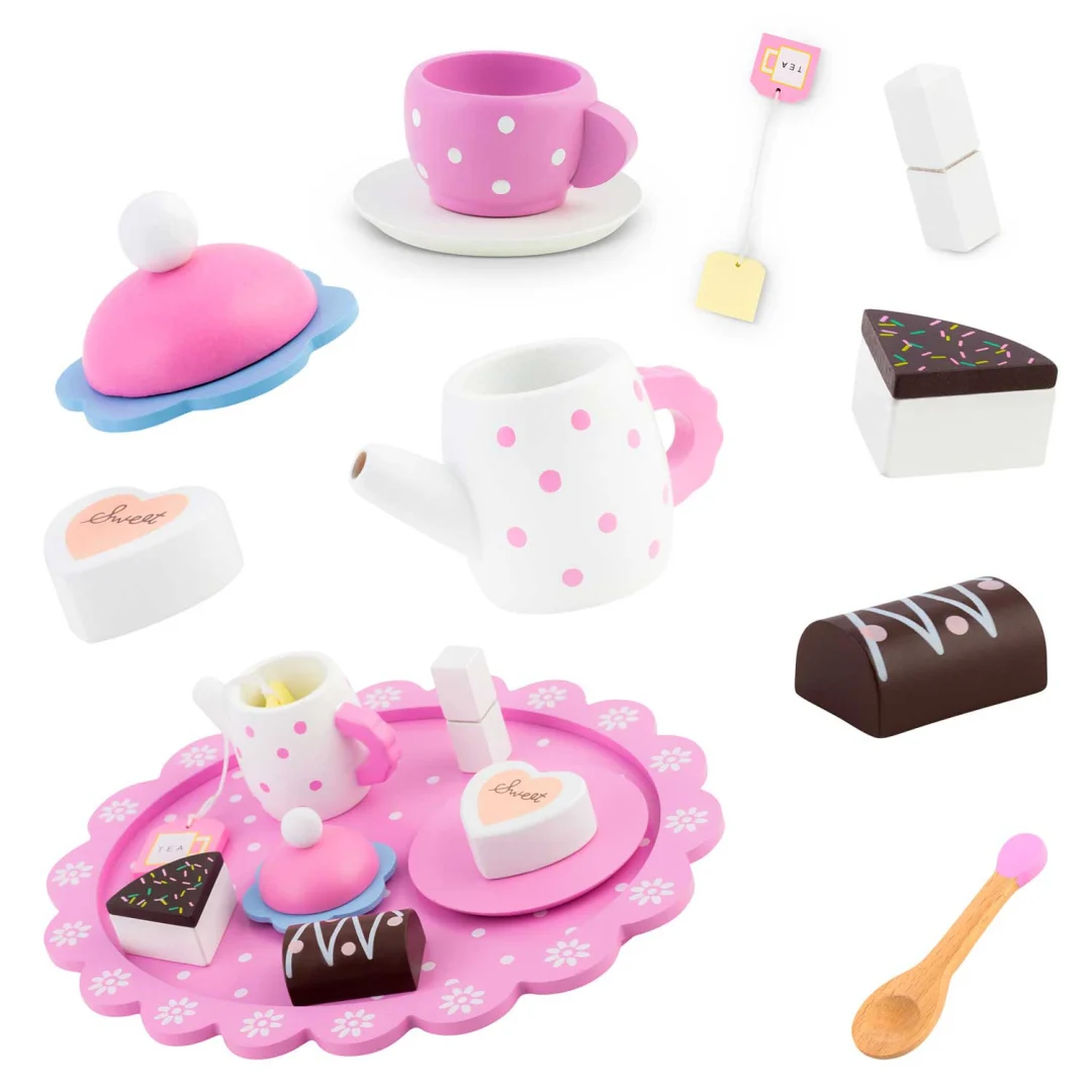 Drveni set za čaj Ricokids RK-869, 26,7 × 23,6 × 6,6 cm, crvena_4