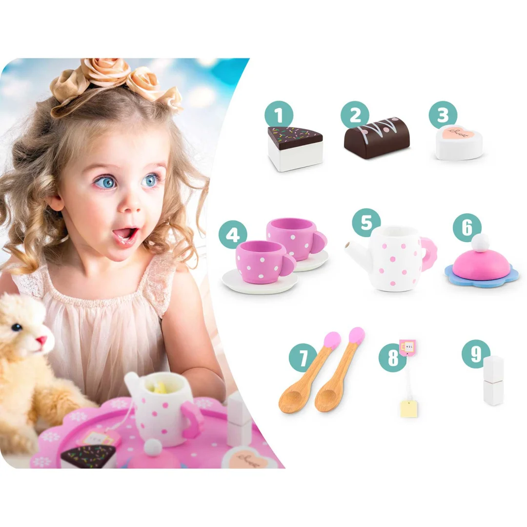 Drveni set za čaj Ricokids RK-869, 26,7 × 23,6 × 6,6 cm, crvena_8