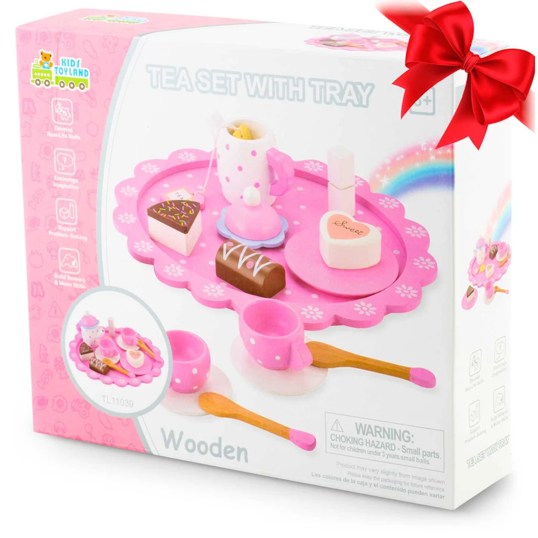 Drveni set za čaj Ricokids RK-869, 26,7 × 23,6 × 6,6 cm, crvena_9