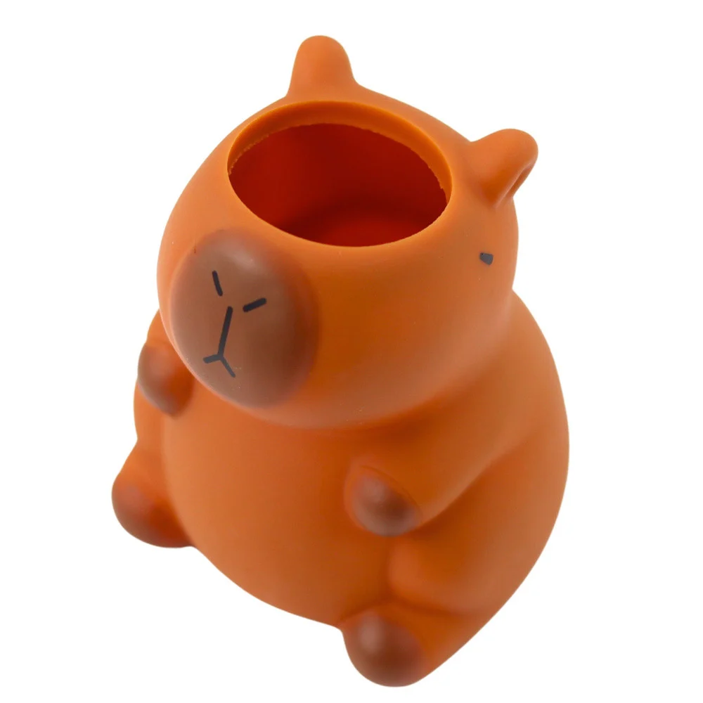 Držač za olovke figurica Kapibara smeđi 10 × 7 cm_2