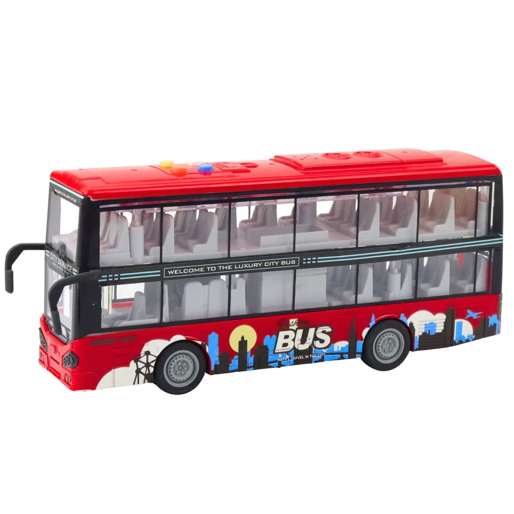 Dvokatni gradski autobus s trenjem - svjetla i zvukovi crveni 1:16_2