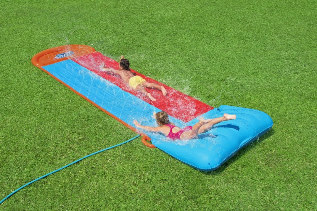 Dvostruki vodeni tobogan za djecu 3+ Tsunami staza 488 cm BESTWAY + zakrpa za popravak_7