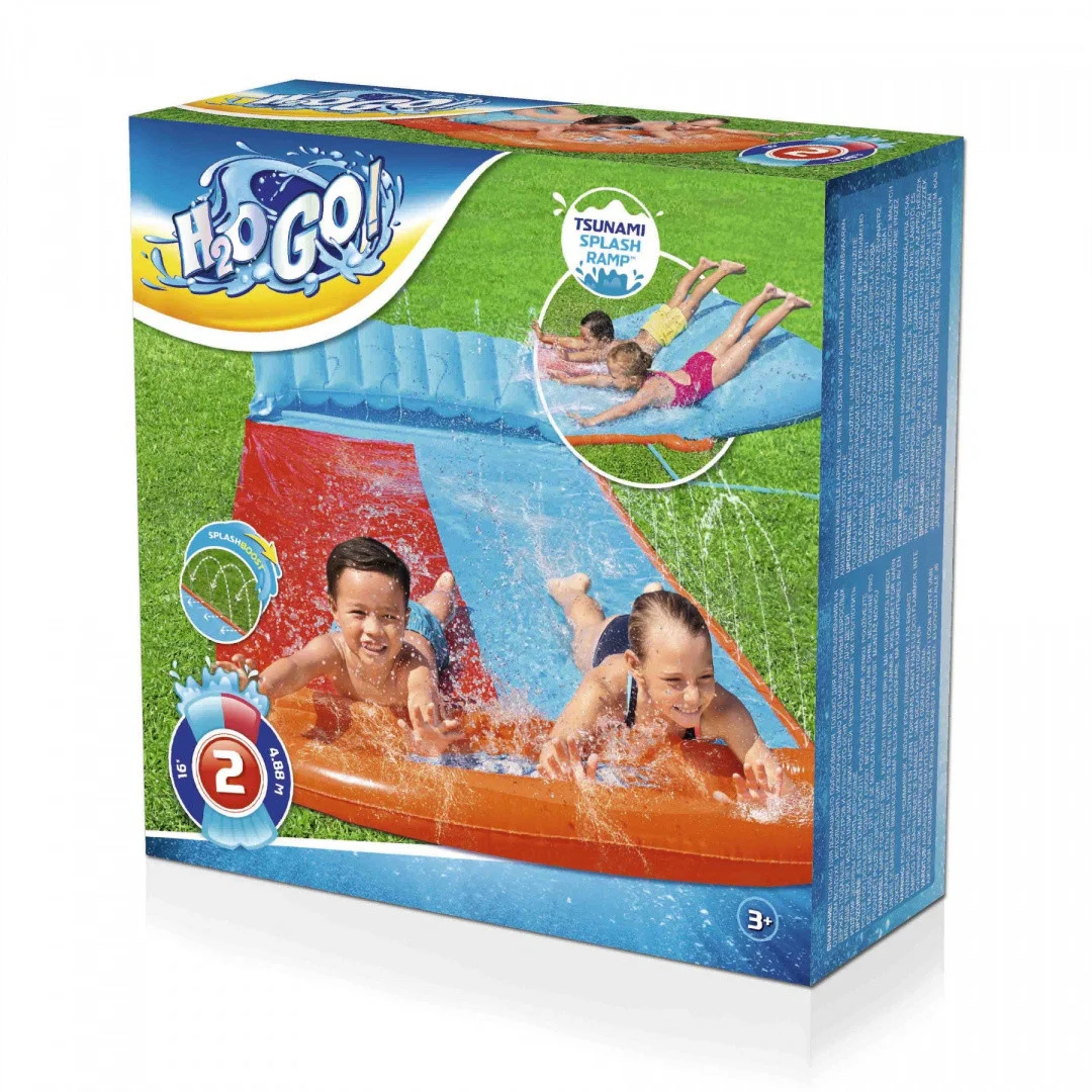 Dvostruki vodeni tobogan za djecu 3+ Tsunami staza 488 cm BESTWAY + zakrpa za popravak_8