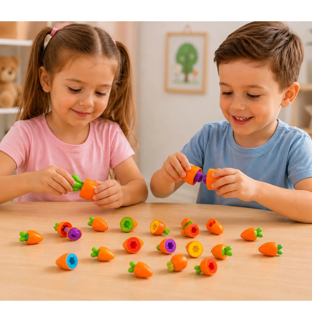Edukativni sorter mrkve za sparivanje oblika i boja, 12 komada_4