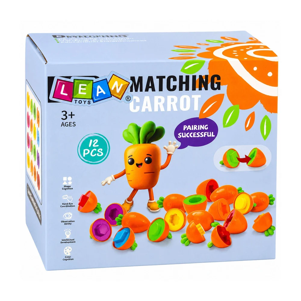Edukativni sorter mrkve za sparivanje oblika i boja, 12 komada_5