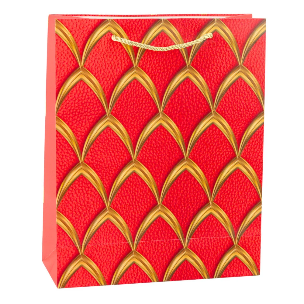 Elegantna poklon vrećica sa zlatnim ukrasima 32 x 26 x 12 cm_2
