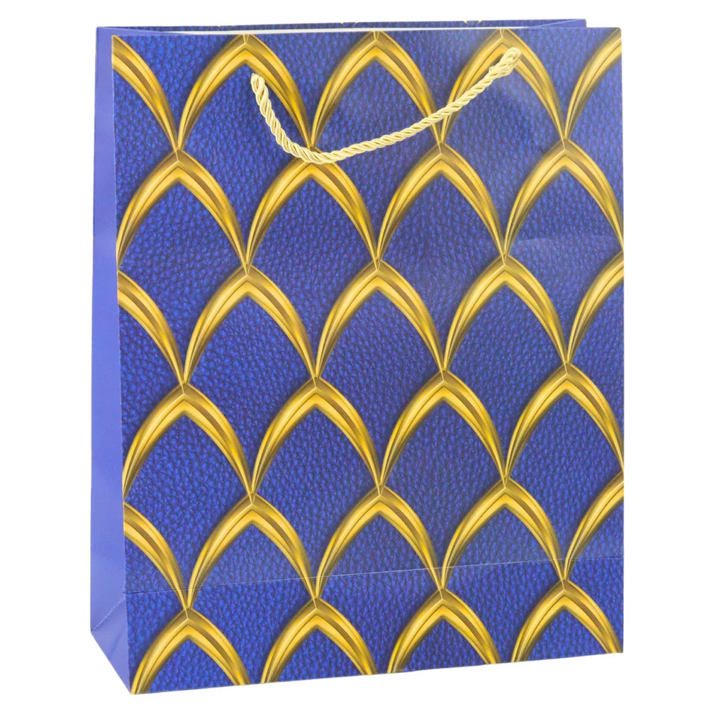 Elegantna poklon vrećica sa zlatnim ukrasima 32 x 26 x 12 cm_4