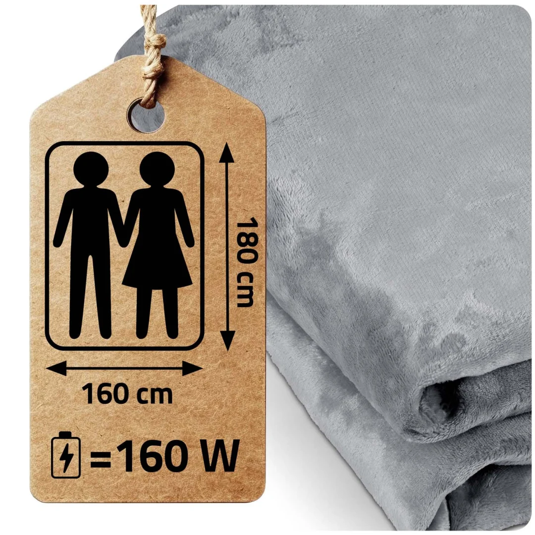 Električna deka 180 x 160 cm Berdsen BD-960, siva_10
