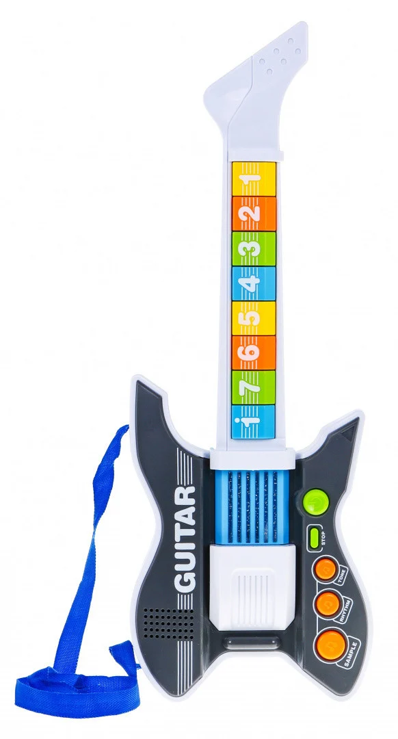 Električna gitara s mikrofonom na stalku 3+_3