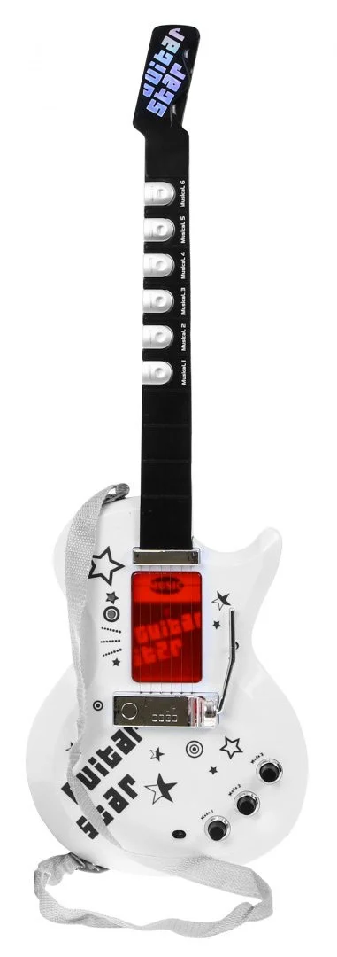 Električna gitara s mikrofonom za djecu 6+ zvukovi instrumenata + svjetla_6