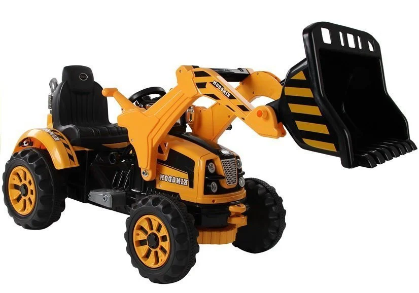 Električni traktor s bagerom na akumulator, narančasti auto na akumulator_1