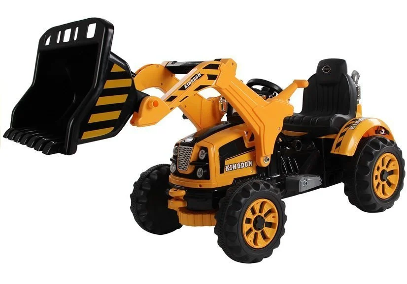 Električni traktor s bagerom na akumulator, narančasti auto na akumulator_2