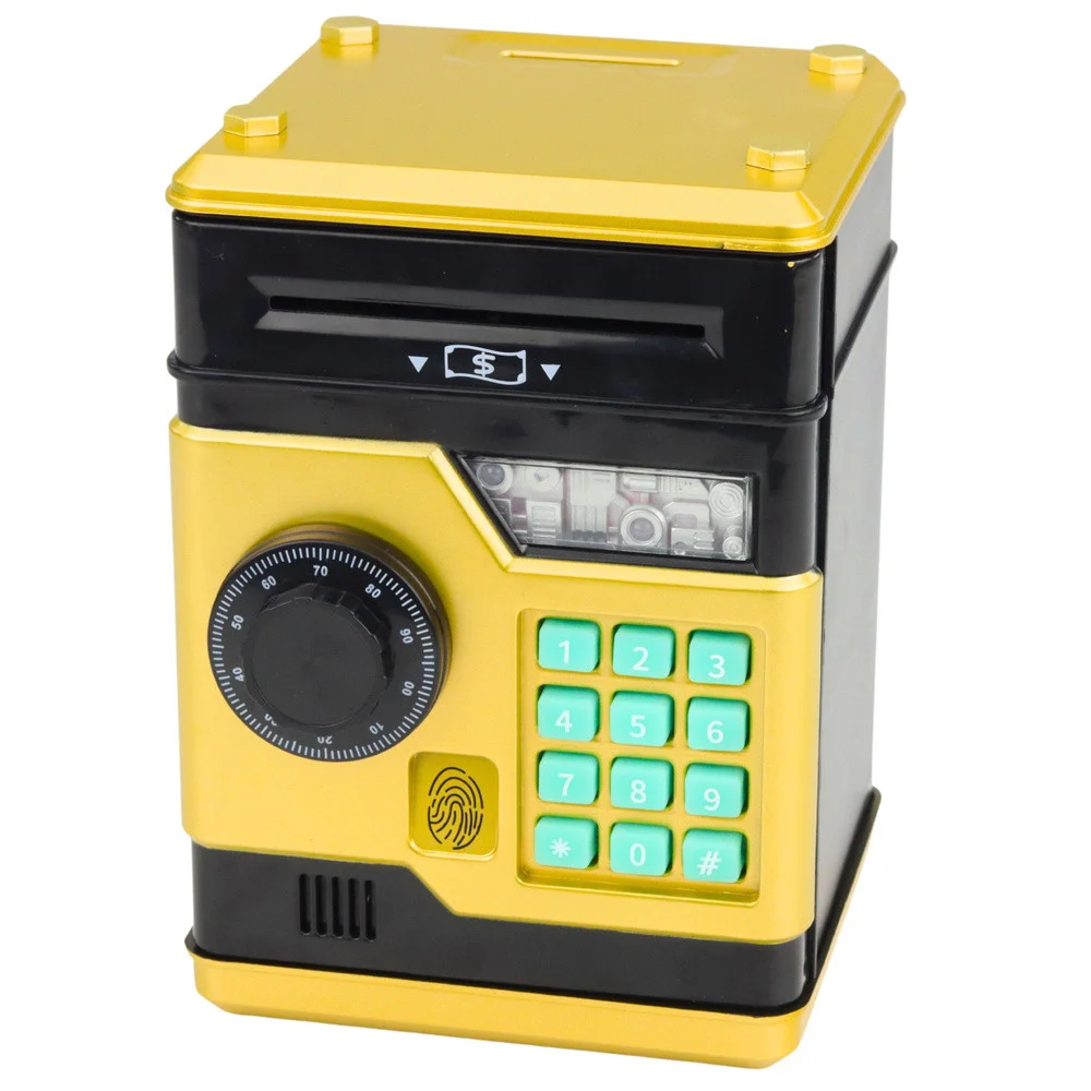 Elektronička kasica-sef bankomat sa PIN kodom zlatna_2