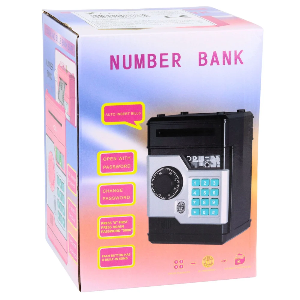 Elektronička kasica-sef bankomat sa PIN kodom zlatna_6