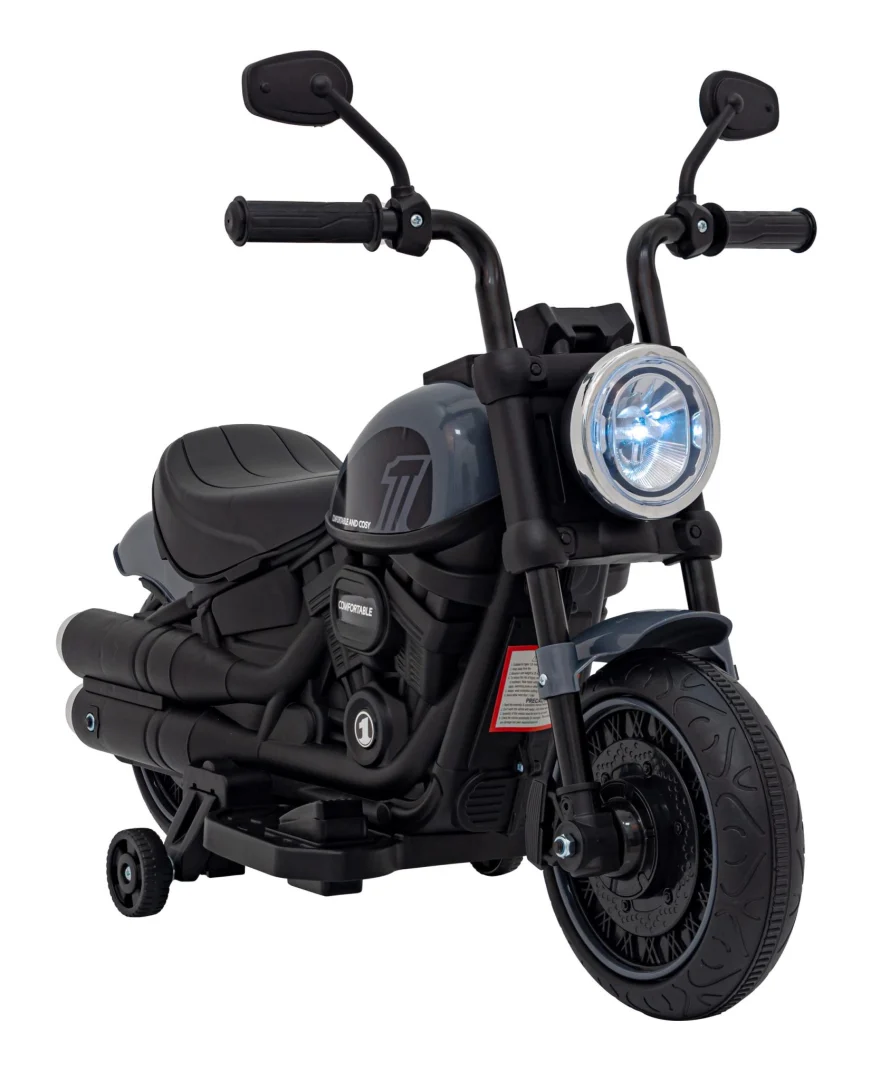 FASTER Chopper Dječji motocikl na baterije, sivi + FM radio + audio ploča + LED motor na akumulator_10